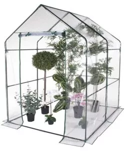 SERRA A CASETTA  CON TELO PVC SENZA RIPIANI - 140x140x197 CM - VERDELOOK